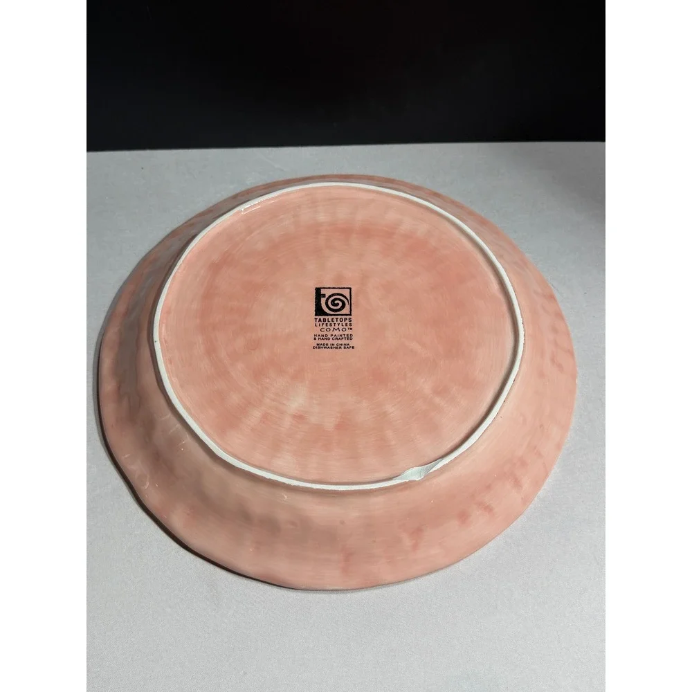 Tabletops Lifestyles Como Hand Painted Floral Dinner Plate Pink Cream Ceramic